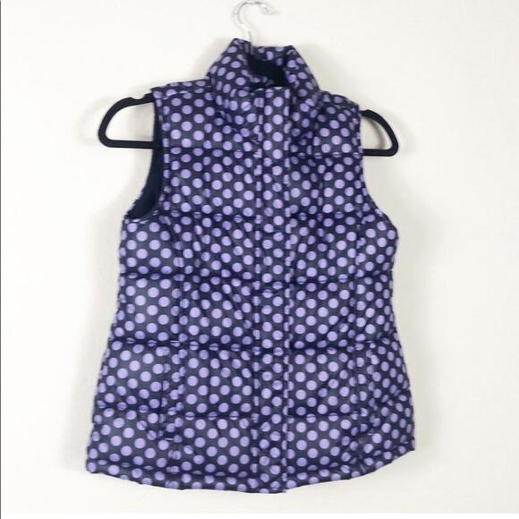 GAP vest Purple polka dots, fleece lining puffer vest girls sz 12 winter